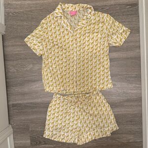 Isaac Mizrahi Giraffe Collared Pj Set With Pockets Women’s XS